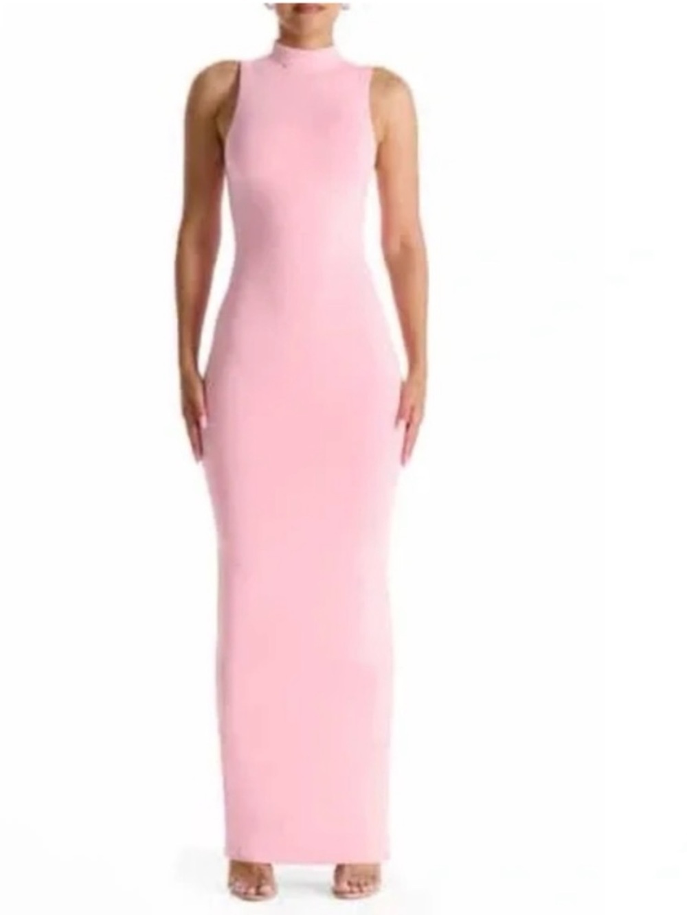 Naked Wardrobe Mock Neck Sleeveless Pink Bodycon Maxi Midi Dress Small Nordstrom